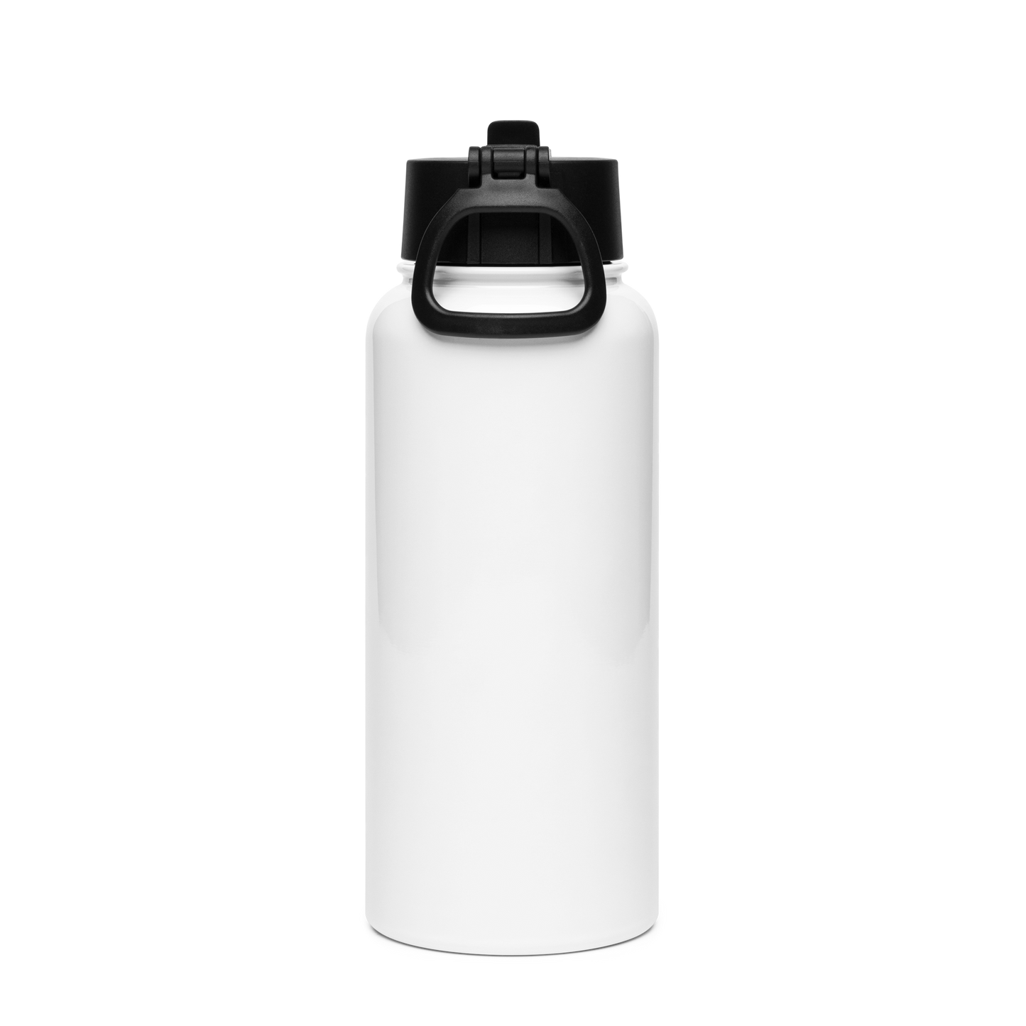 Stainless steel water bottle with a straw lid