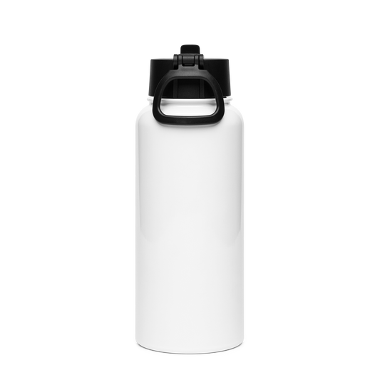 Stainless steel water bottle with a straw lid