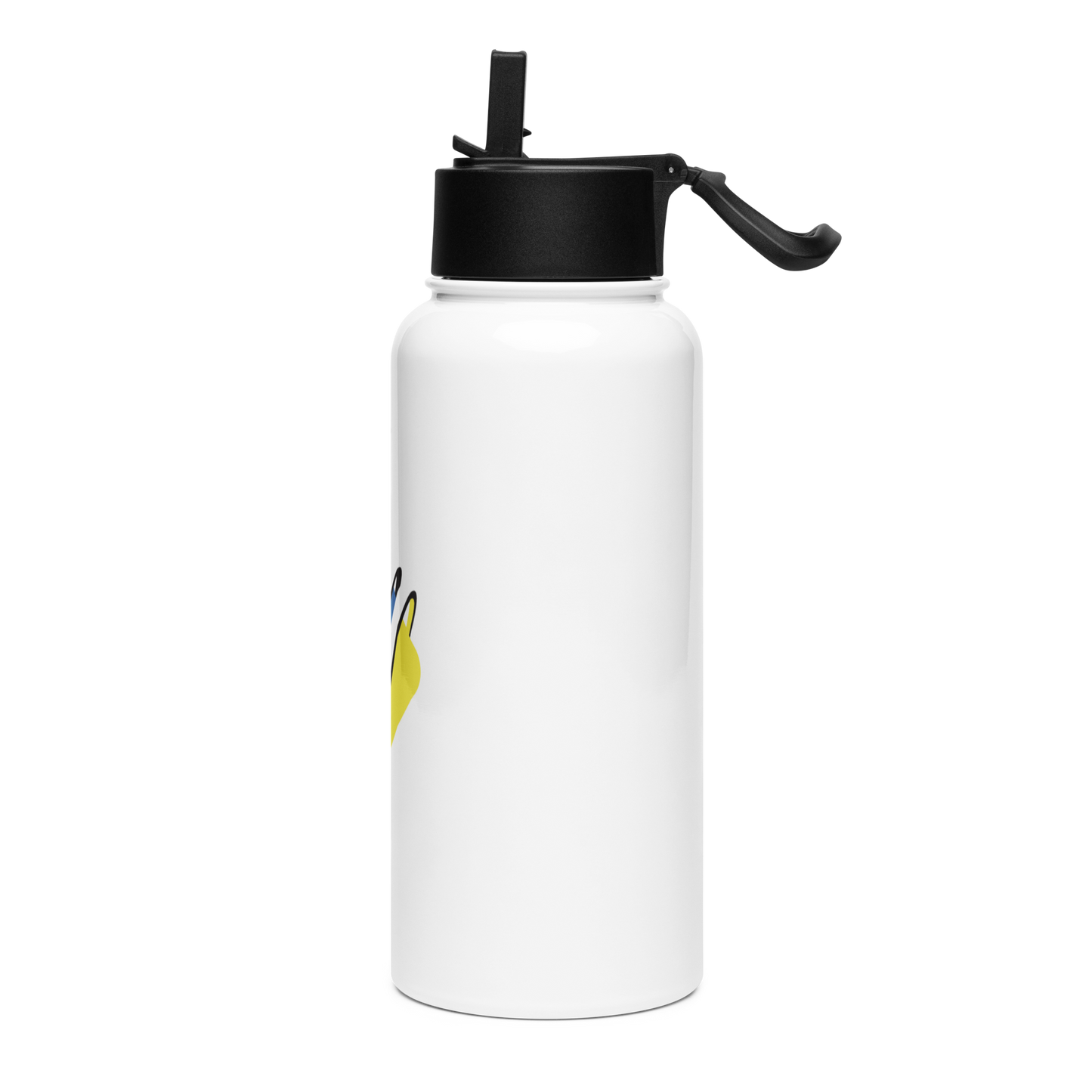 Stainless steel water bottle with a straw lid